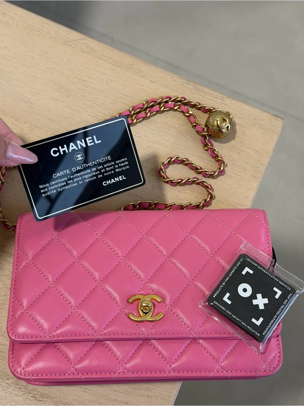 CHANEL Pearl Crush Wallet on Chain Lambskin